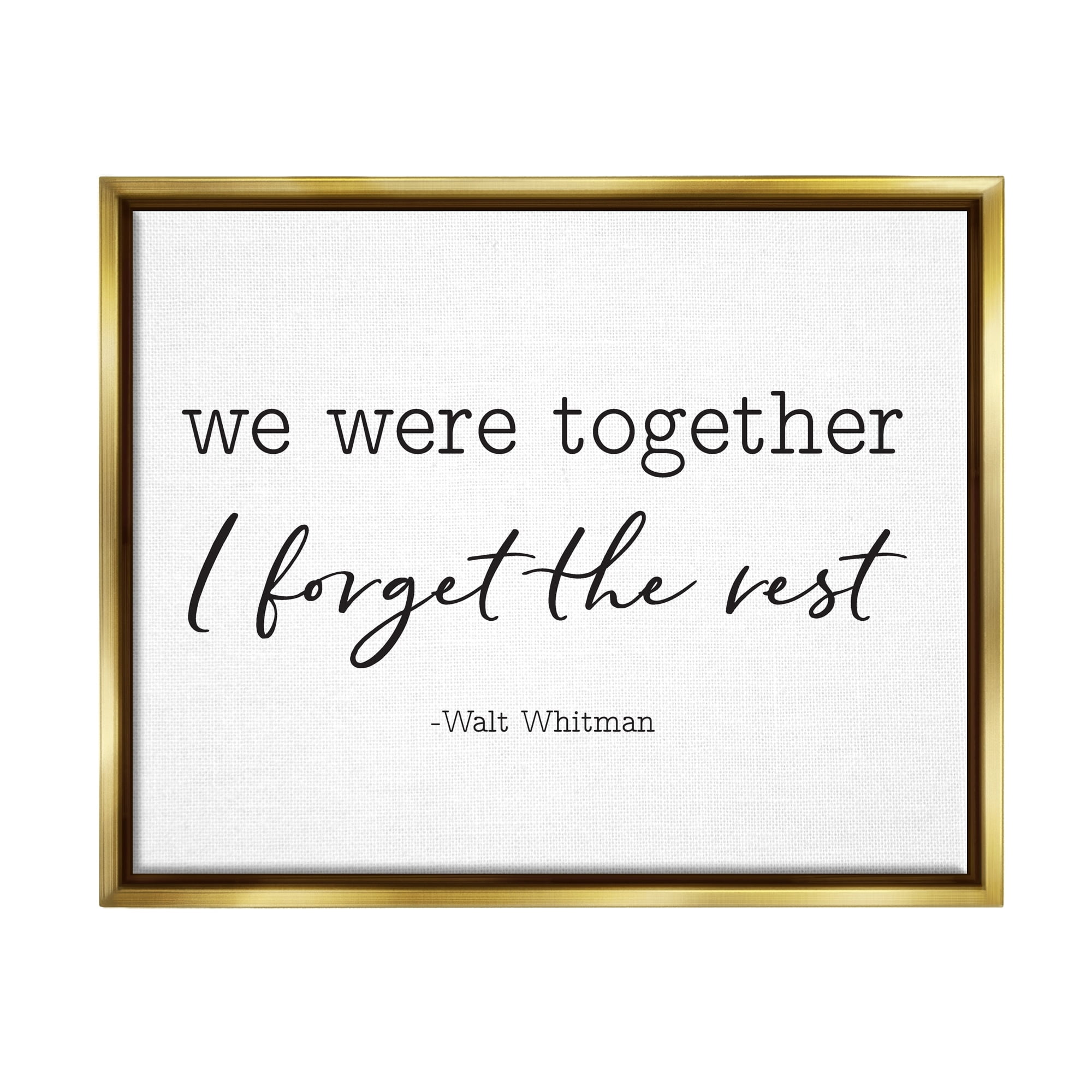 Stupell Industries Romantic Couple Quote Casual Typography Design Graphic Art Metallic Gold Floating Framed Canvas Print Wall Art, Design by Lettered and Lined