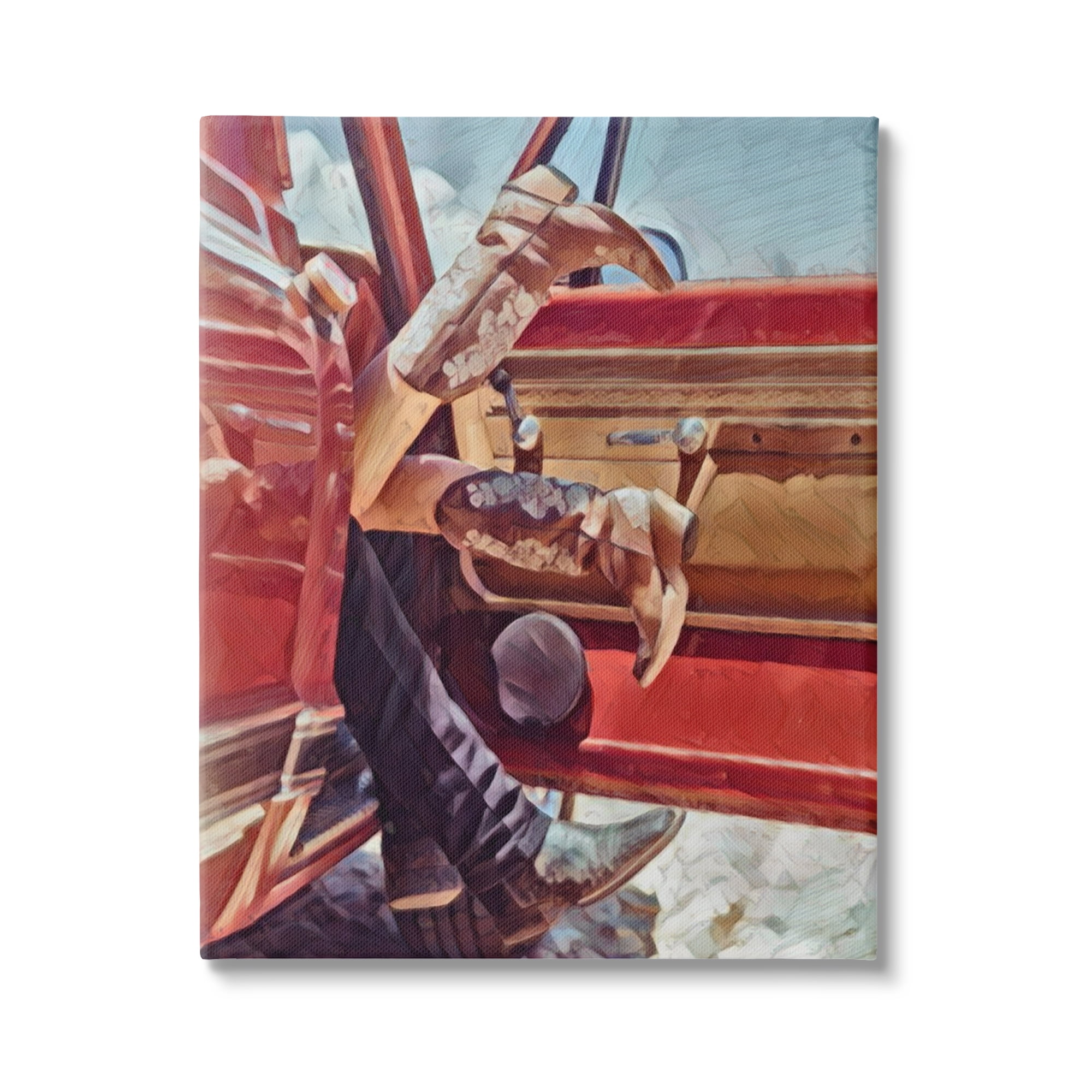Stupell Industries Romantic Cowboy Boots Couple Transportation Painting Gallery Wrapped Canvas Art Print Wall Art, 24 x 30