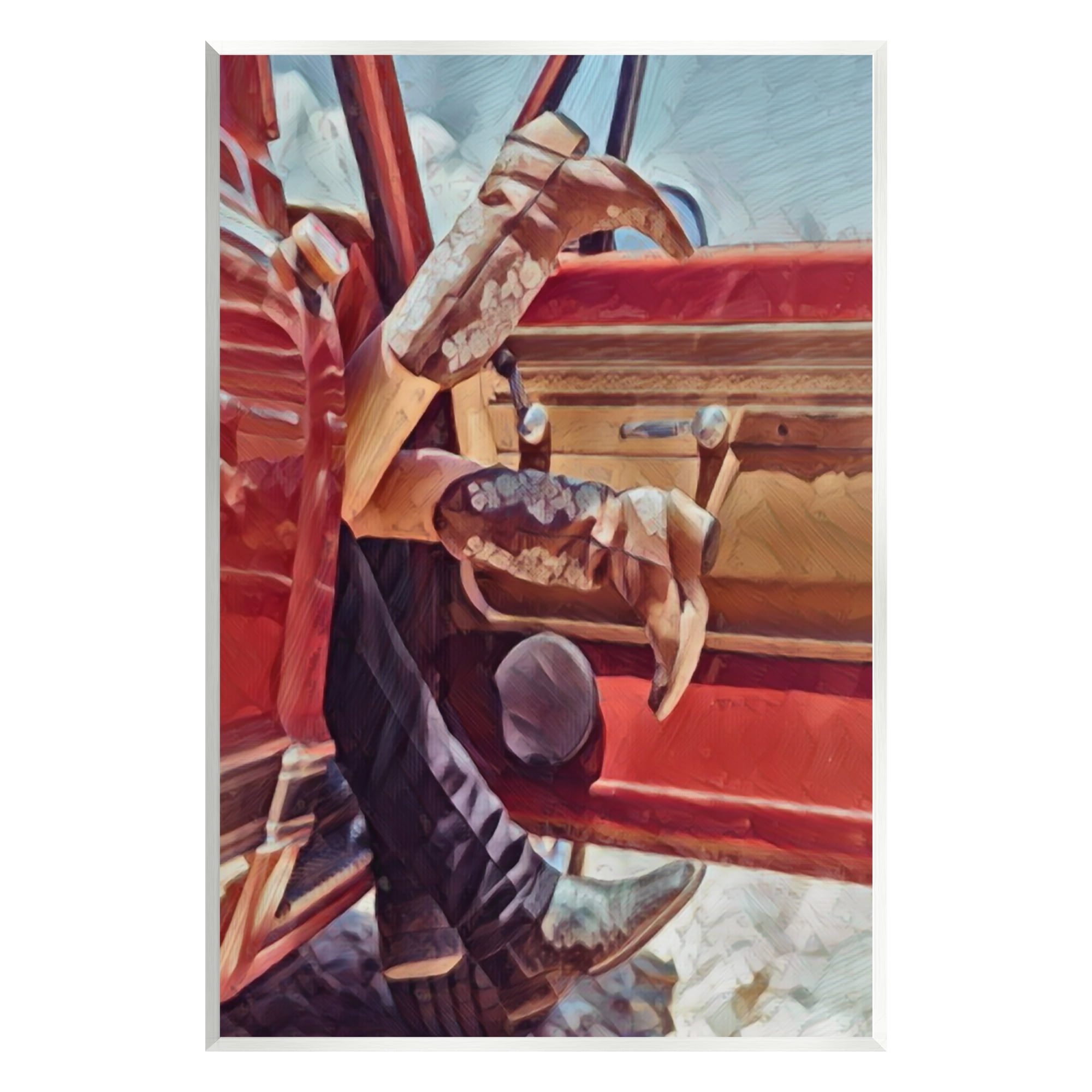 Stupell Industries Romantic Cowboy Boots Couple Transportation Painting Unframed Art Print Wall Art, 10 x 15