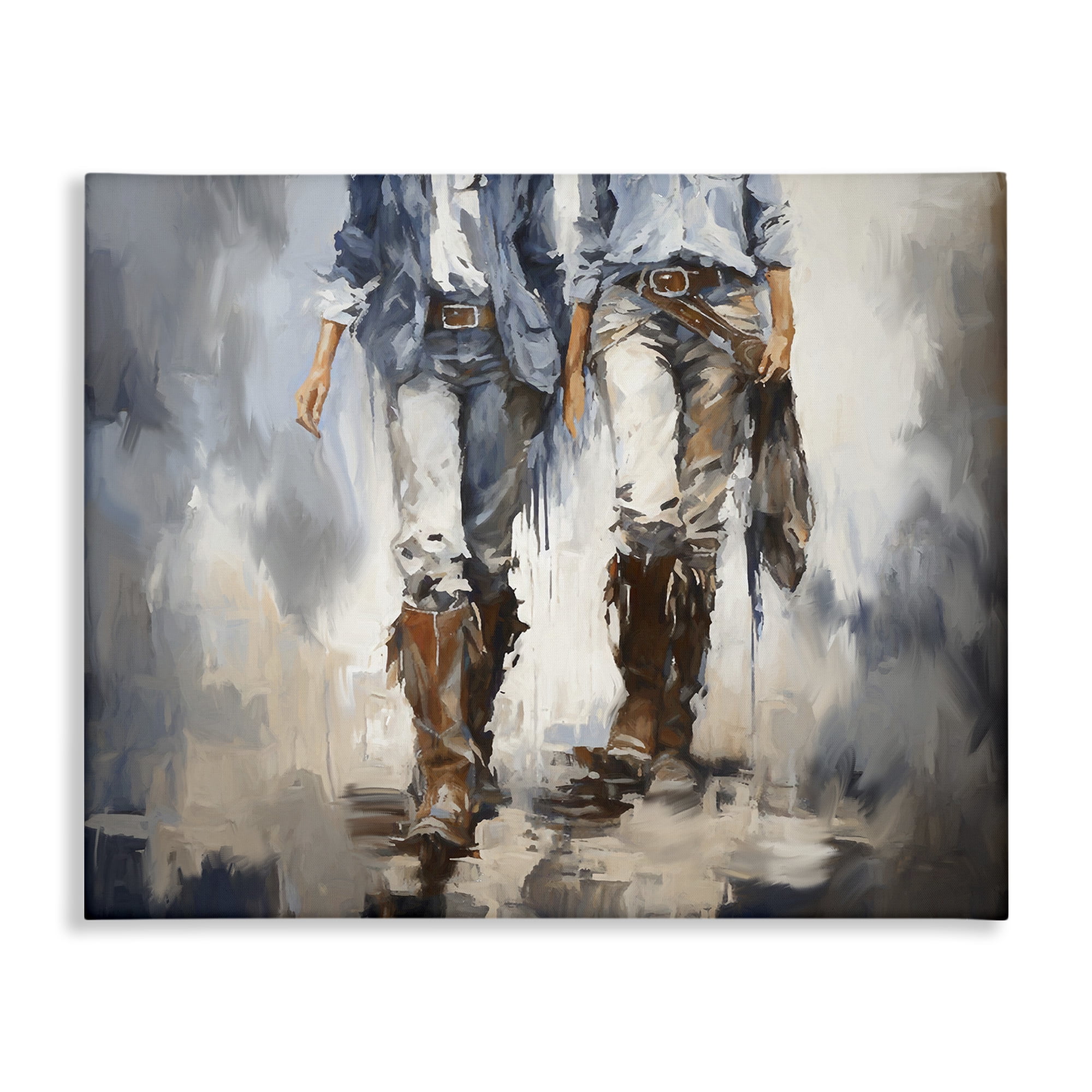 Stupell Industries Romantic Cowboy Boots Novelty Painting Gallery Wrapped Canvas Art Print Wall Art, 30 x 24