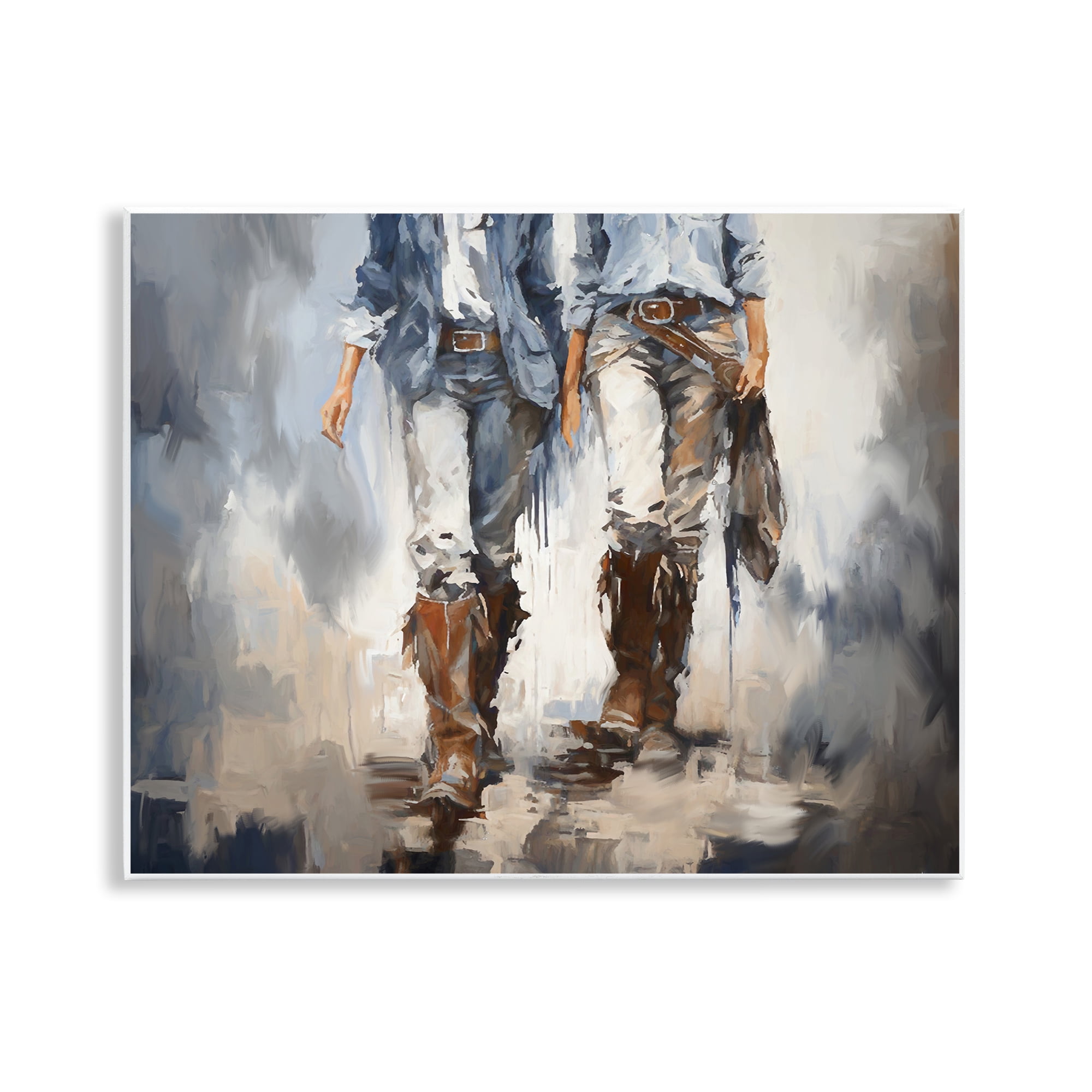 Stupell Industries Romantic Cowboy Boots Novelty Painting Unframed Art Print Wall Art, 14 x 11