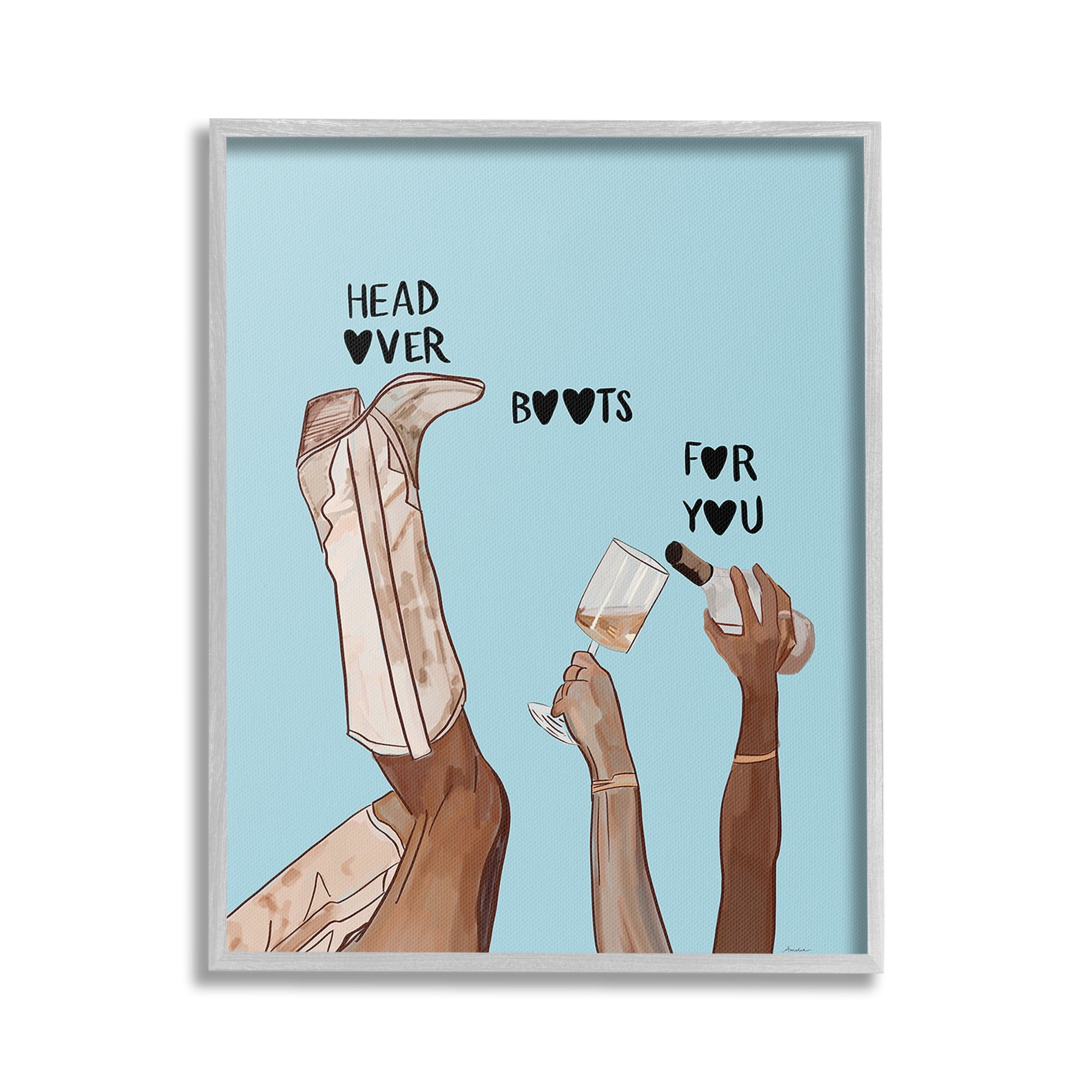 Stupell Industries Romantic Cowgirl Phrase Food & Beverage Painting Gray Framed Art Print Wall Art, 24 x 30