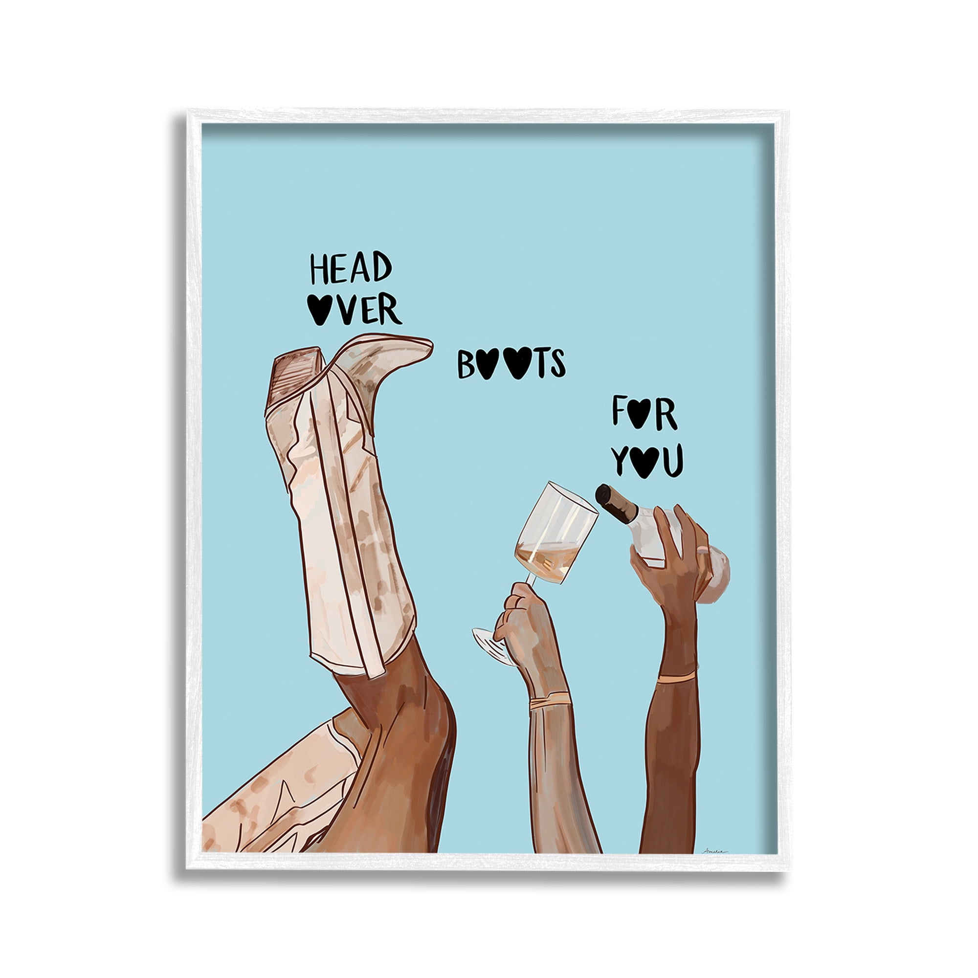Stupell Industries Romantic Cowgirl Phrase Food & Beverage Painting White Framed Art Print Wall Art, 11 x 14