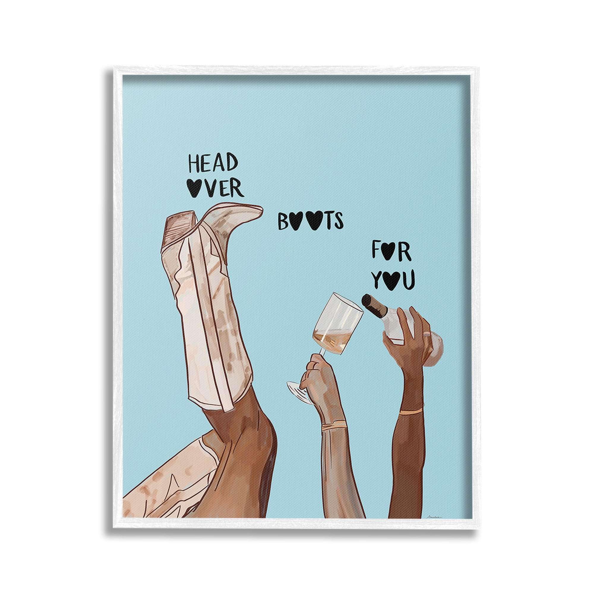 Stupell Industries Romantic Cowgirl Phrase Food & Beverage Painting White Framed Art Print Wall Art, 16 x 20