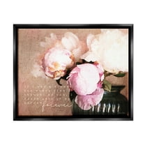 Stupell Industries Romantic Flower Garden Forever Graphic Art Jet Black Floating Framed Canvas Print Wall Art, Design by Susan Ball