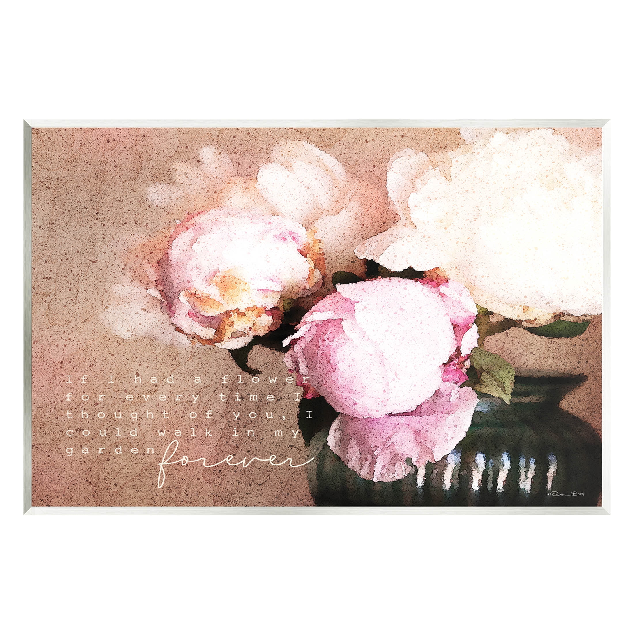 Stupell Industries Romantic Flower Garden Forever Graphic Art Unframed Art Print Wall Art, Design by Susan Ball