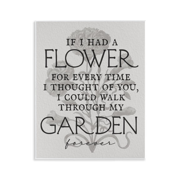 Stupell Industries Romantic Garden Phrase Plants & Flowers Painting Unframed Art Print Wall Art, 11 x 14