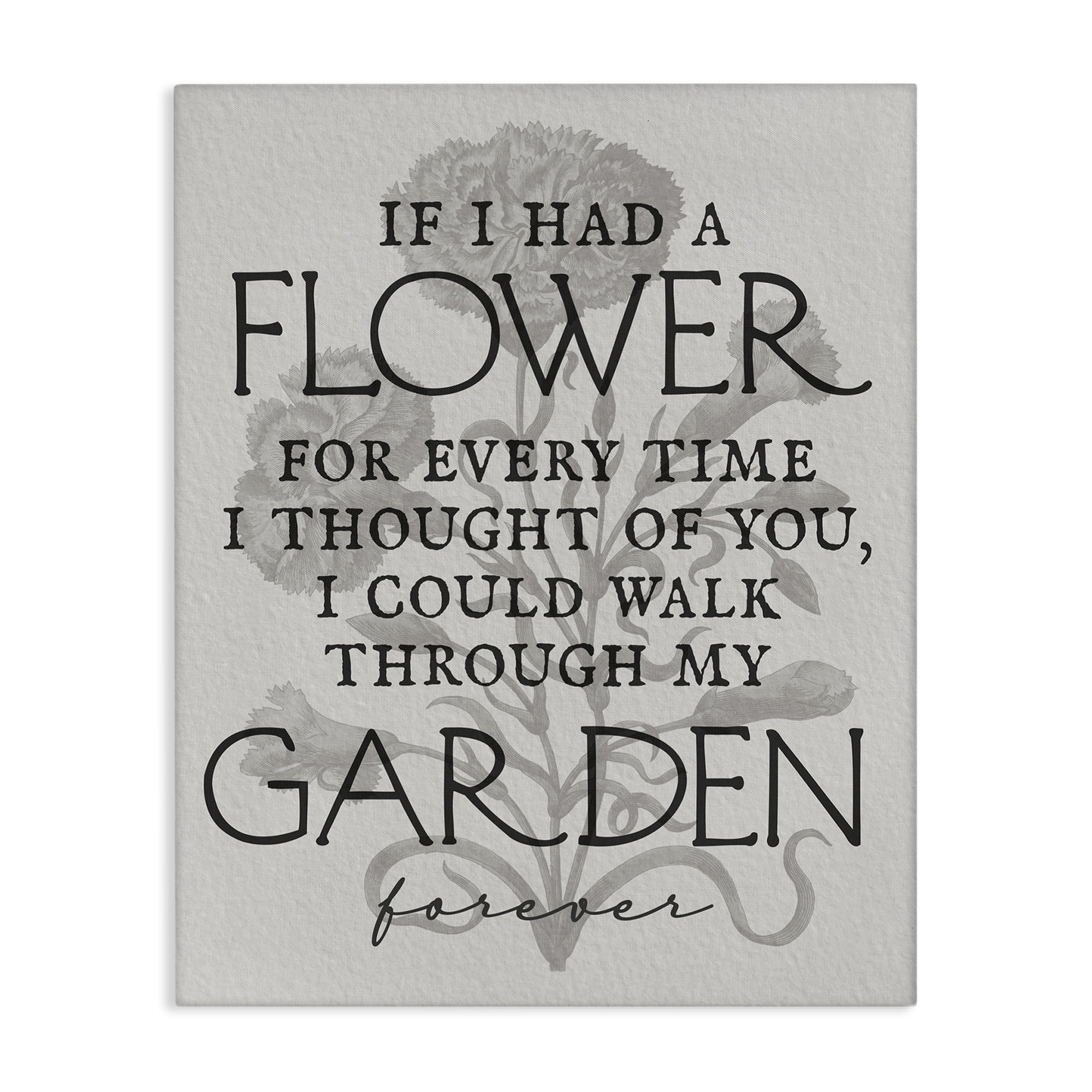 Stupell Industries Romantic Garden Phrase Plants & Flowers Painting Wrapped Canvas Art Print Wall Art, 16 x 20