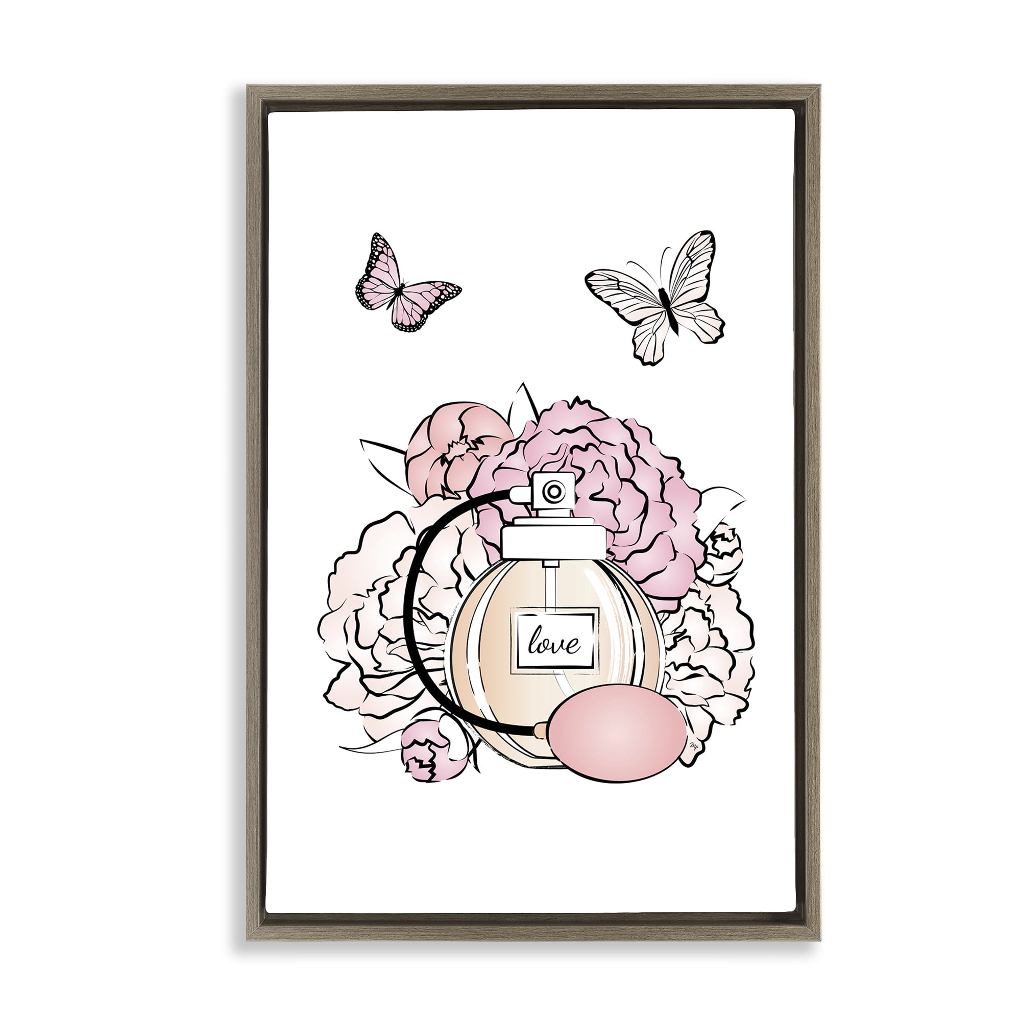 Stupell Industries Romantic Glam Scene Animals & Insects Painting Brown Floater Framed Art Print Wall Art, 21 x 31