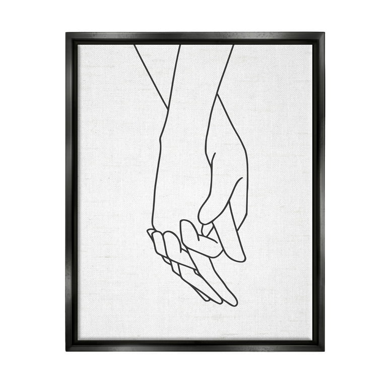 Stupell Industries Romantic Holding Hands Outline Drawing Loving