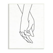 Stupell Industries Romantic Holding Hands Outline Drawing Loving Couple Graphic Art Unframed Art Print Wall Art, Design by Lettered and Lined