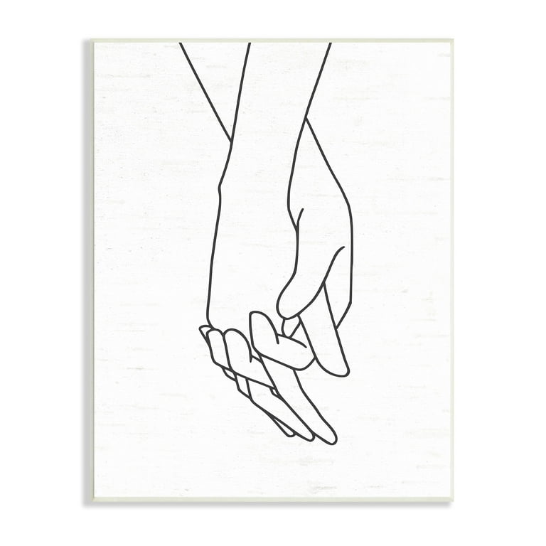 Stupell Romantic Holding Hands Art Print 13x19 Inches