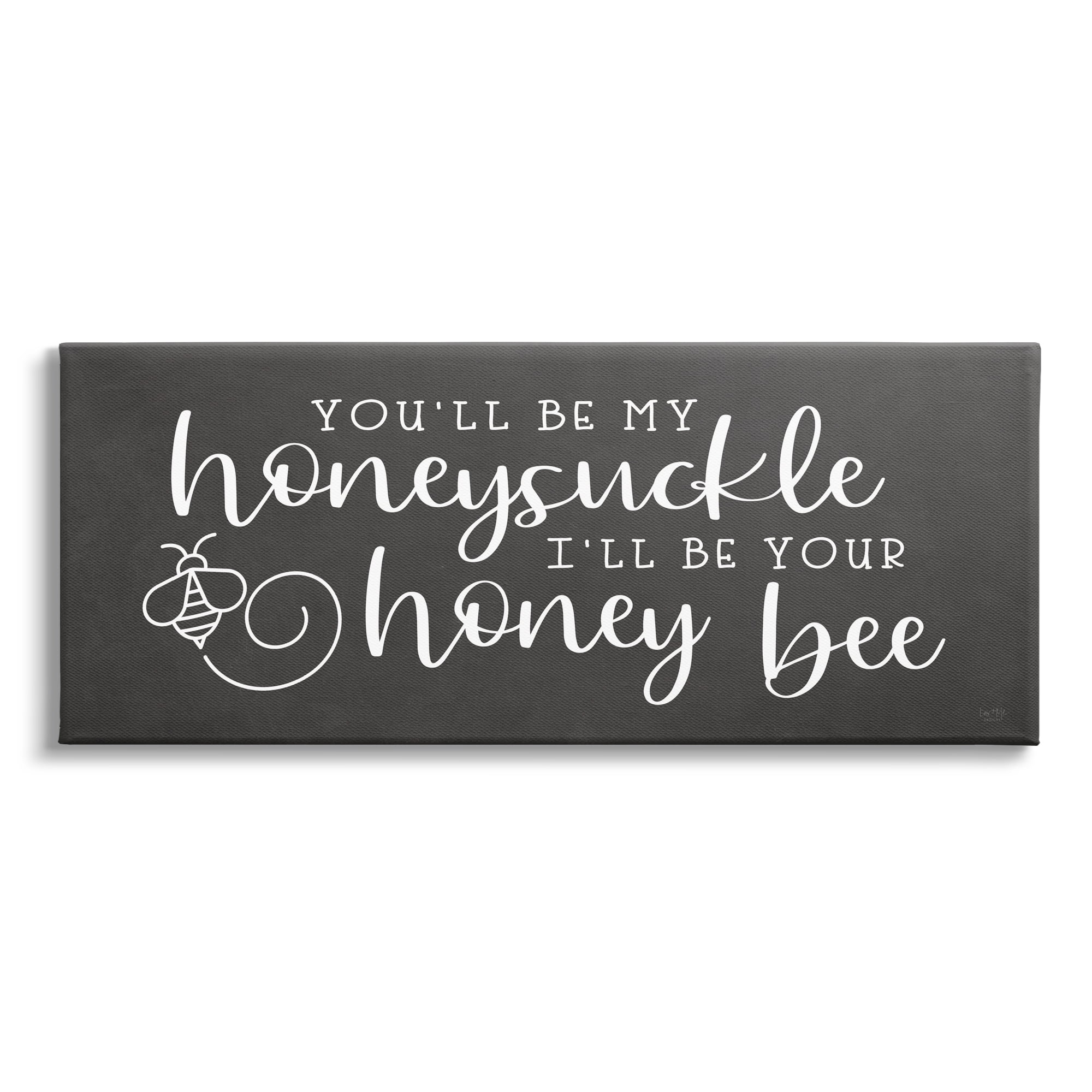 Stupell Industries Romantic Honey Bee Insect Calligraphy Couples Sign Graphic Art Gallery Wrapped Canvas Print Wall Art, Design by Lux + Me Designs