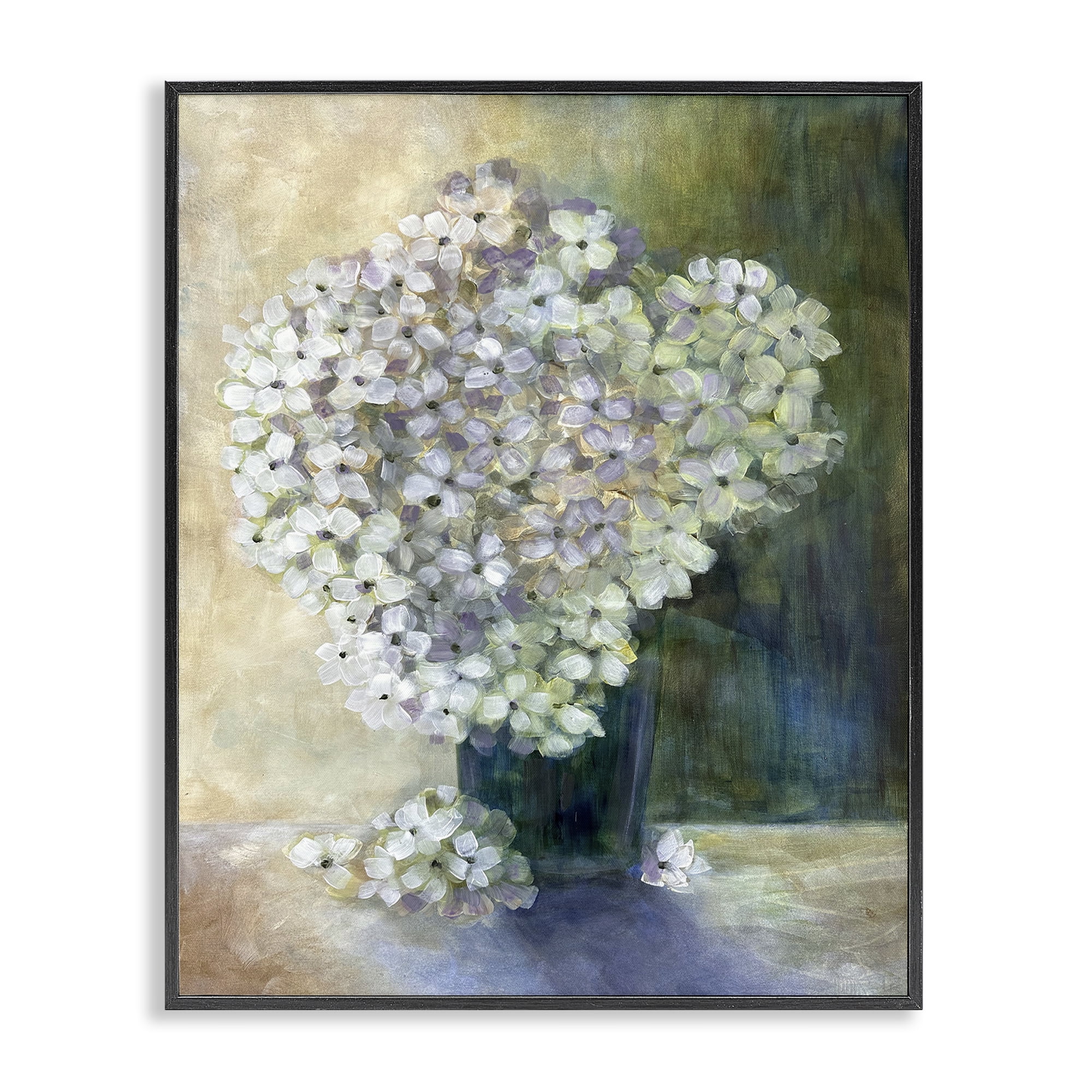 Stupell Industries Romantic Hydrangea Blooms Botanical & Floral Painting Black Framed Art Print Wall Art, 24 x 30