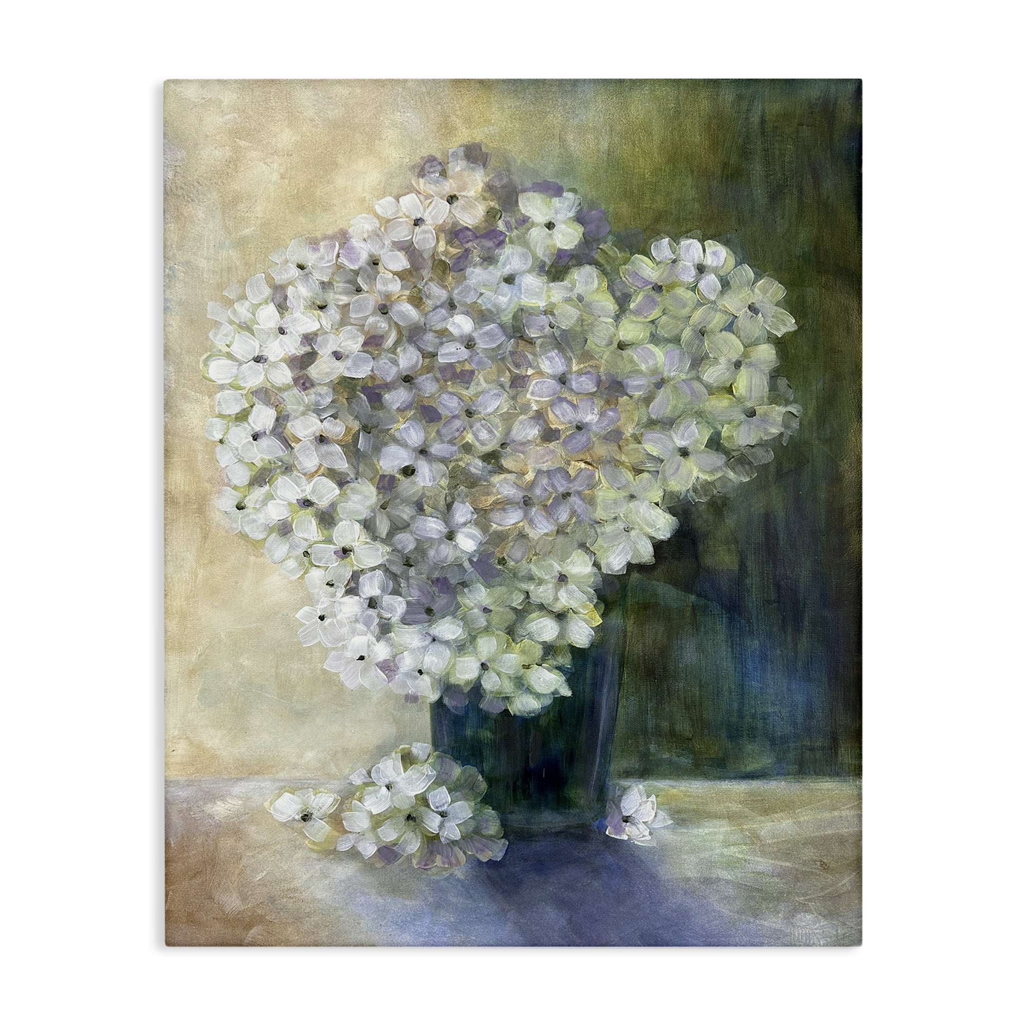 Stupell Industries Romantic Hydrangea Blooms Botanical & Floral Painting Gallery Wrapped Canvas Art Print Wall Art, 24 x 30