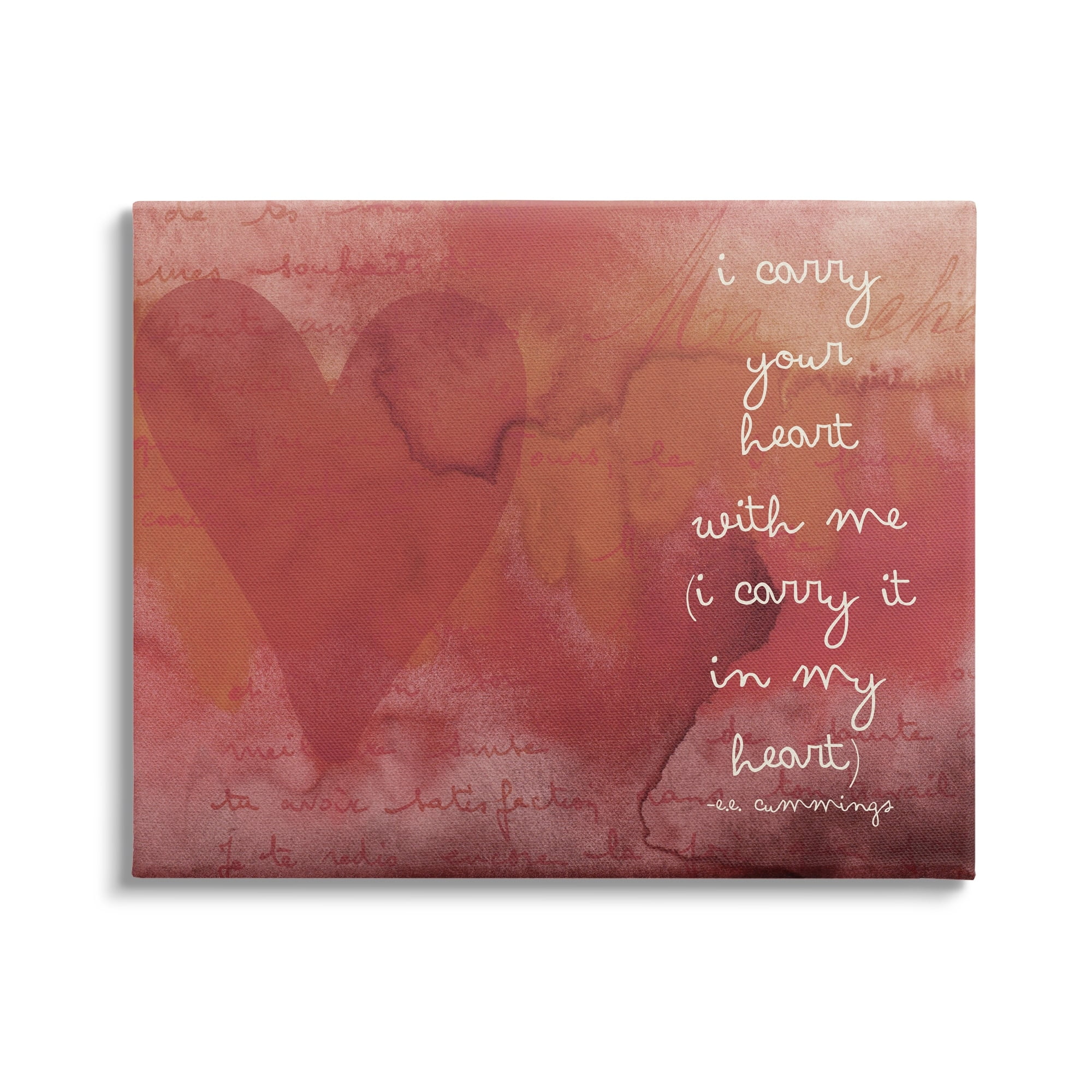 Stupell Industries Romantic Love Quote Red Heart Design Typography Canvas Wall Art, 20 x 16, Design by Amy Brinkman