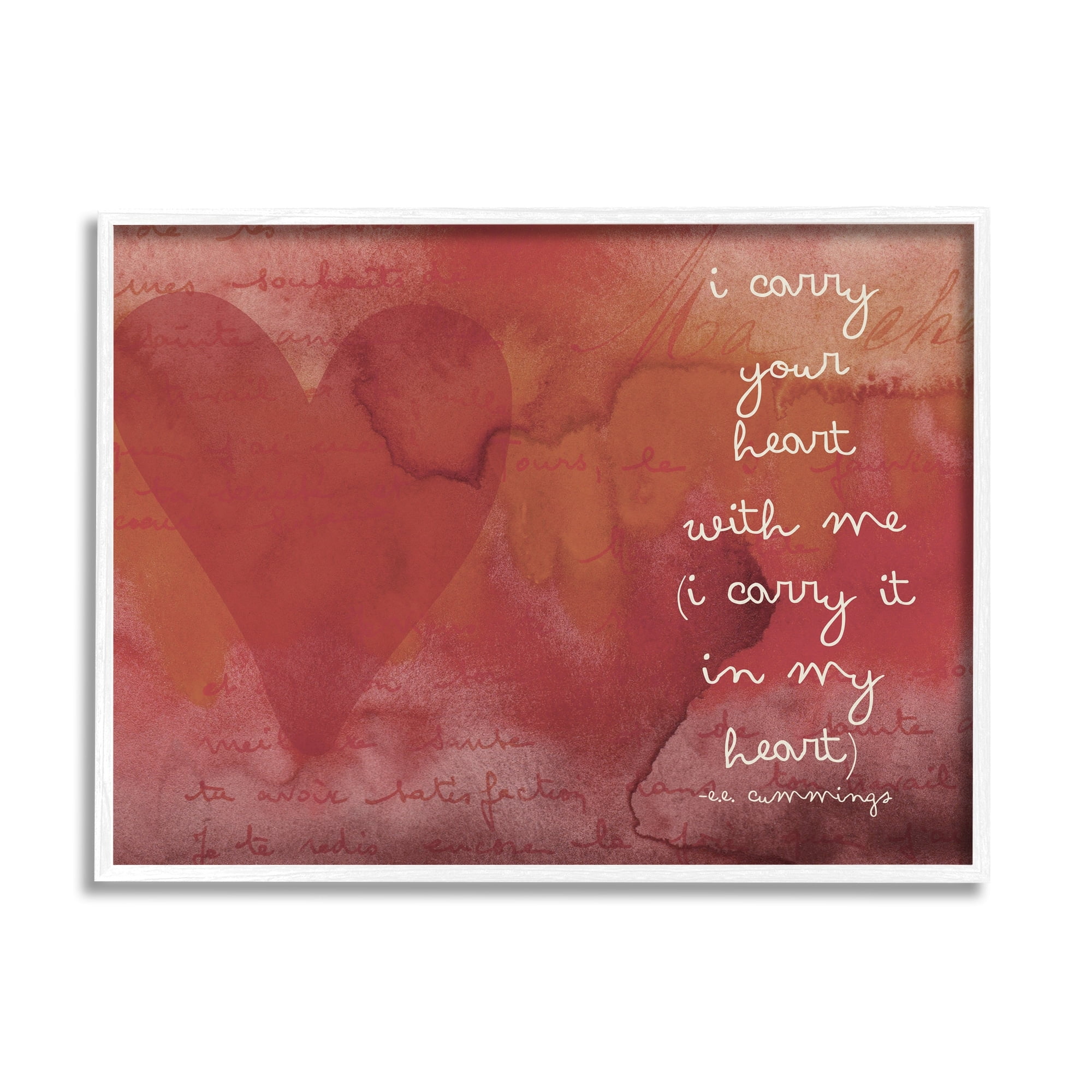 Stupell Industries Romantic Love Quote Red Heart Design Typography Framed Wall Art, 20 x 16, Design by Amy Brinkman