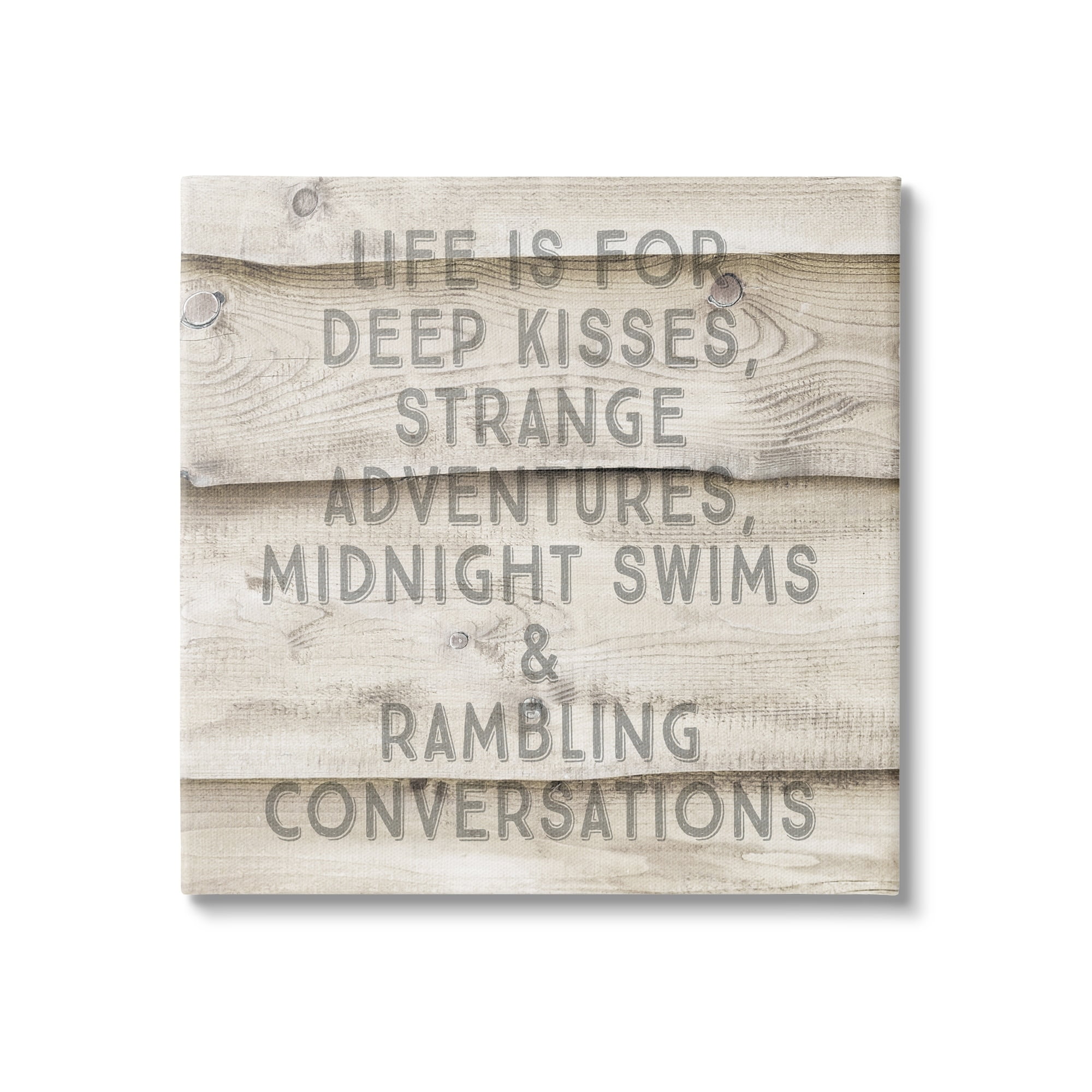 Stupell Industries Romantic Motivational Typography Phrase Rustic Grain Design Canvas Wall Art, 30 x 30, Design by Amy Brinkman