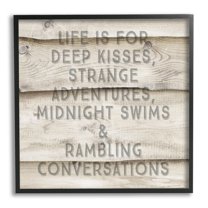 Stupell Industries Romantic Motivational Typography Phrase Rustic Grain Design Framed Wall Art, 24 x 24, Design by Amy Brinkman