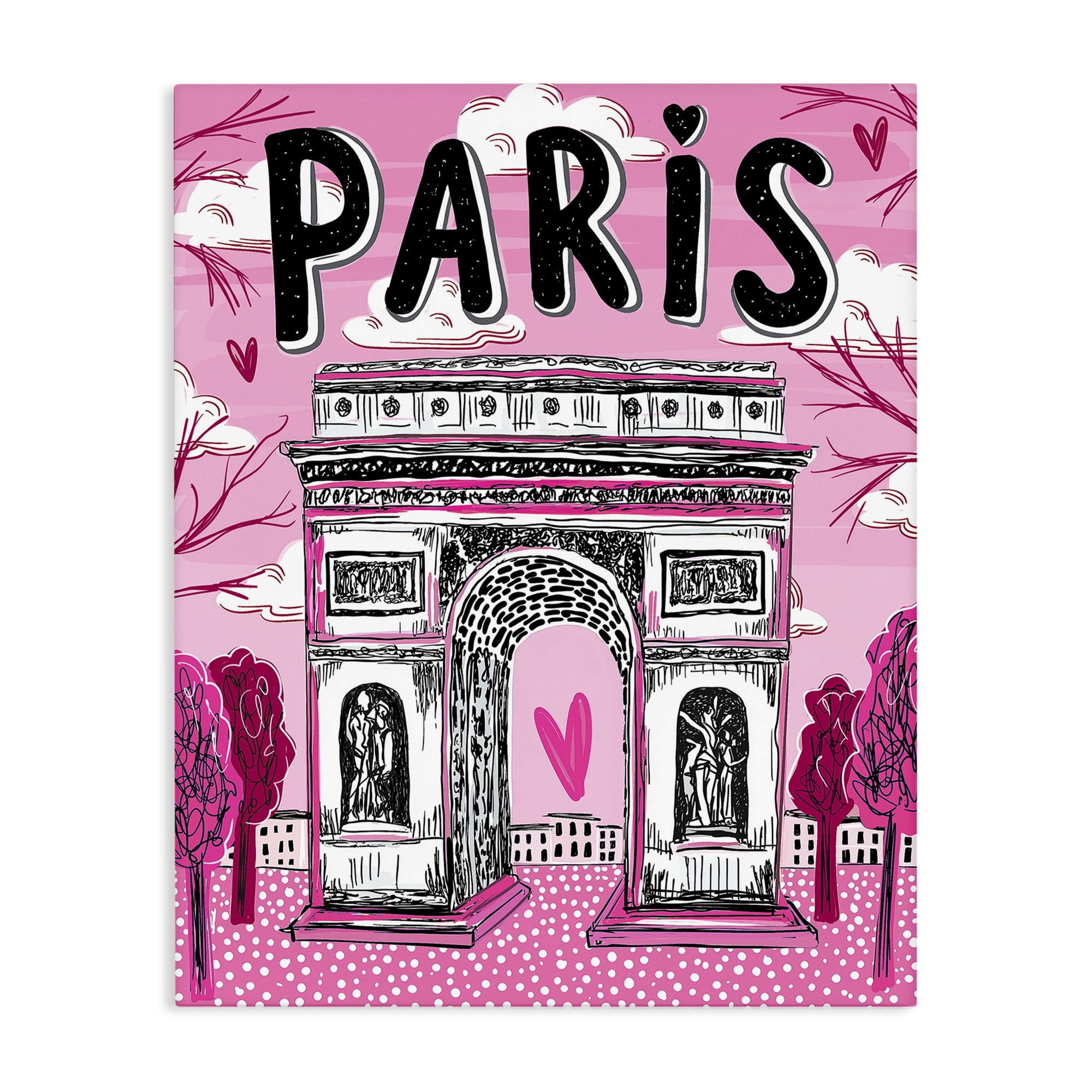 Stupell Industries Romantic Paris Arc de Triomphe Canvas Wall Art, design by Jess Stempel