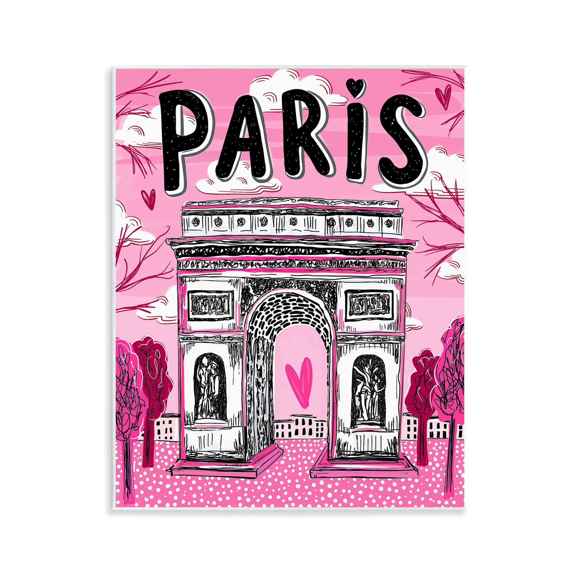 Stupell Industries Romantic Paris Arc de Triomphe Wall Plaque Art, design by Jess Stempel