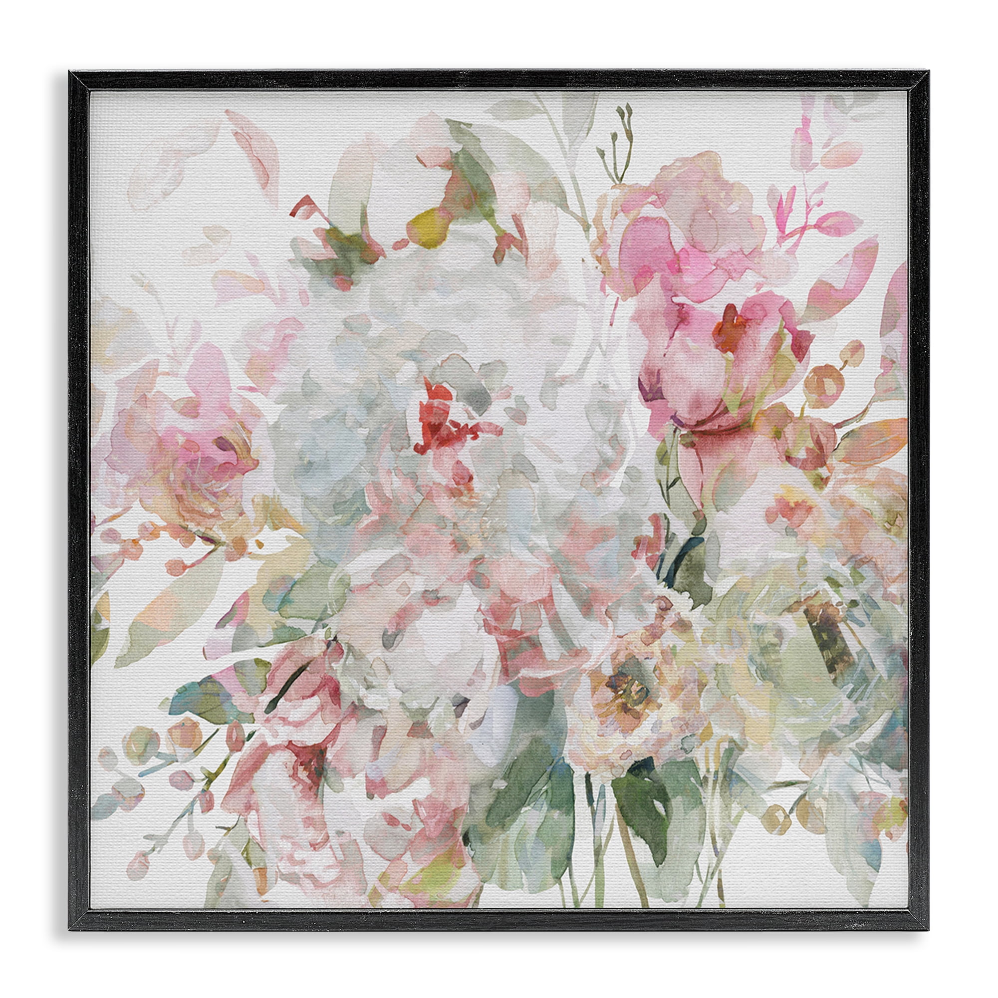 Stupell Industries Romantic Pastel Blossoms Black Framed Giclee Art, design by Carol Robinson