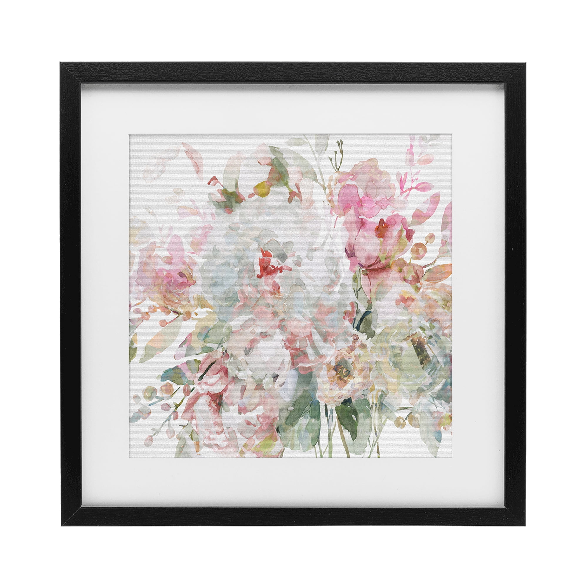 Stupell Industries Romantic Pastel Blossoms Black Framed Print Under Glass, design by Carol Robinson