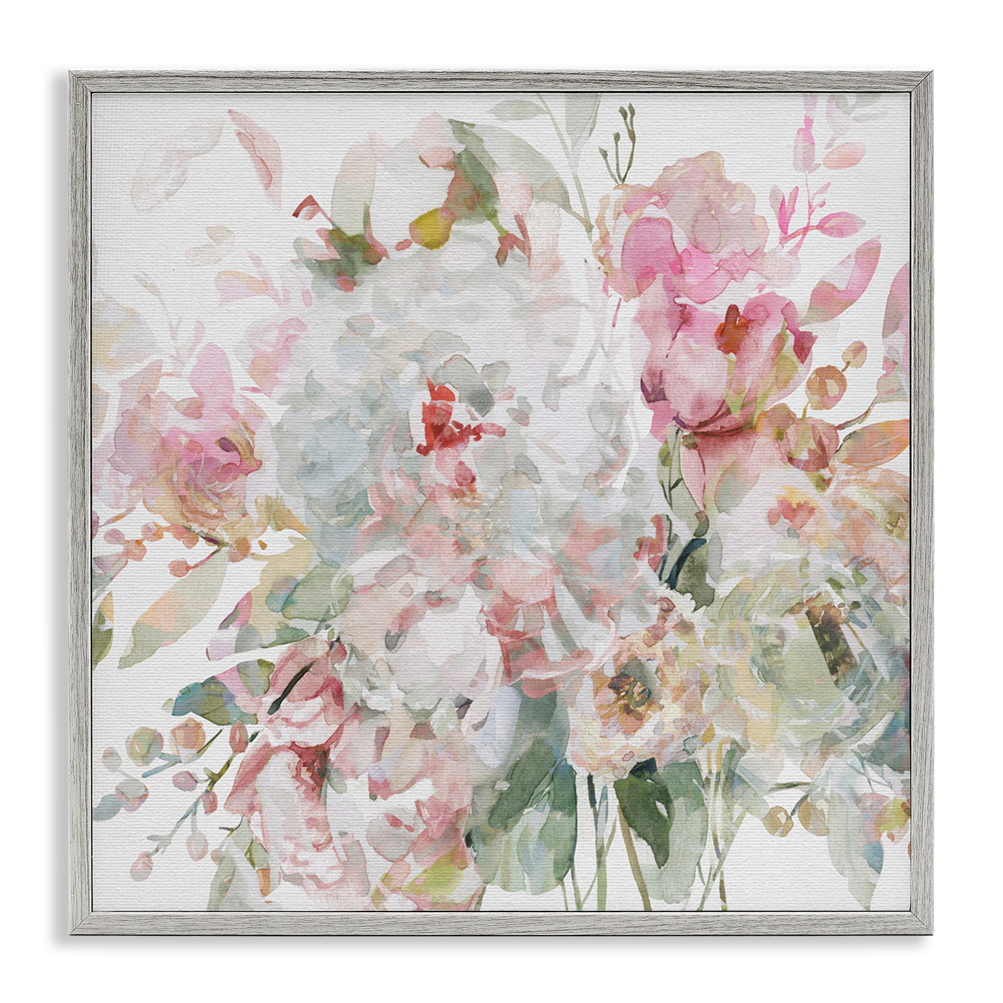 Stupell Industries Romantic Pastel Blossoms Gray Framed Giclee Art, design by Carol Robinson