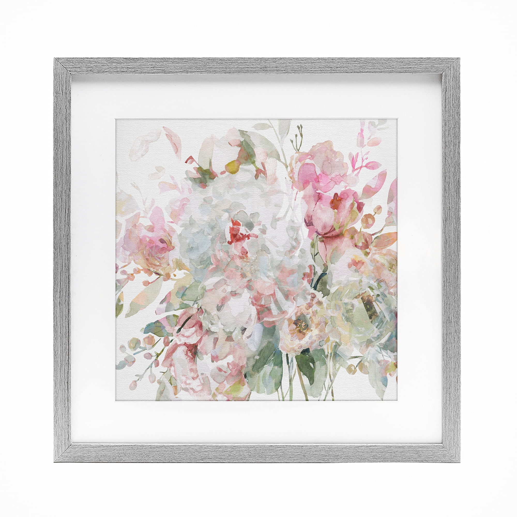 Stupell Industries Romantic Pastel Blossoms Gray Framed Print Under Glass, design by Carol Robinson