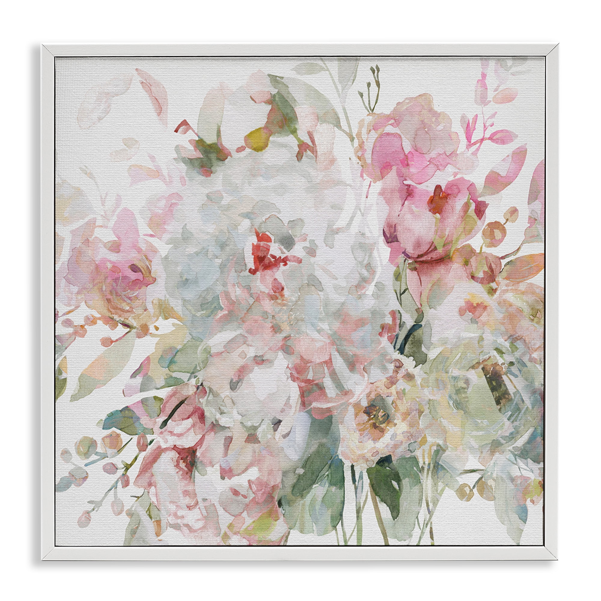 Stupell Industries Romantic Pastel Blossoms White Framed Giclee Art, design by Carol Robinson