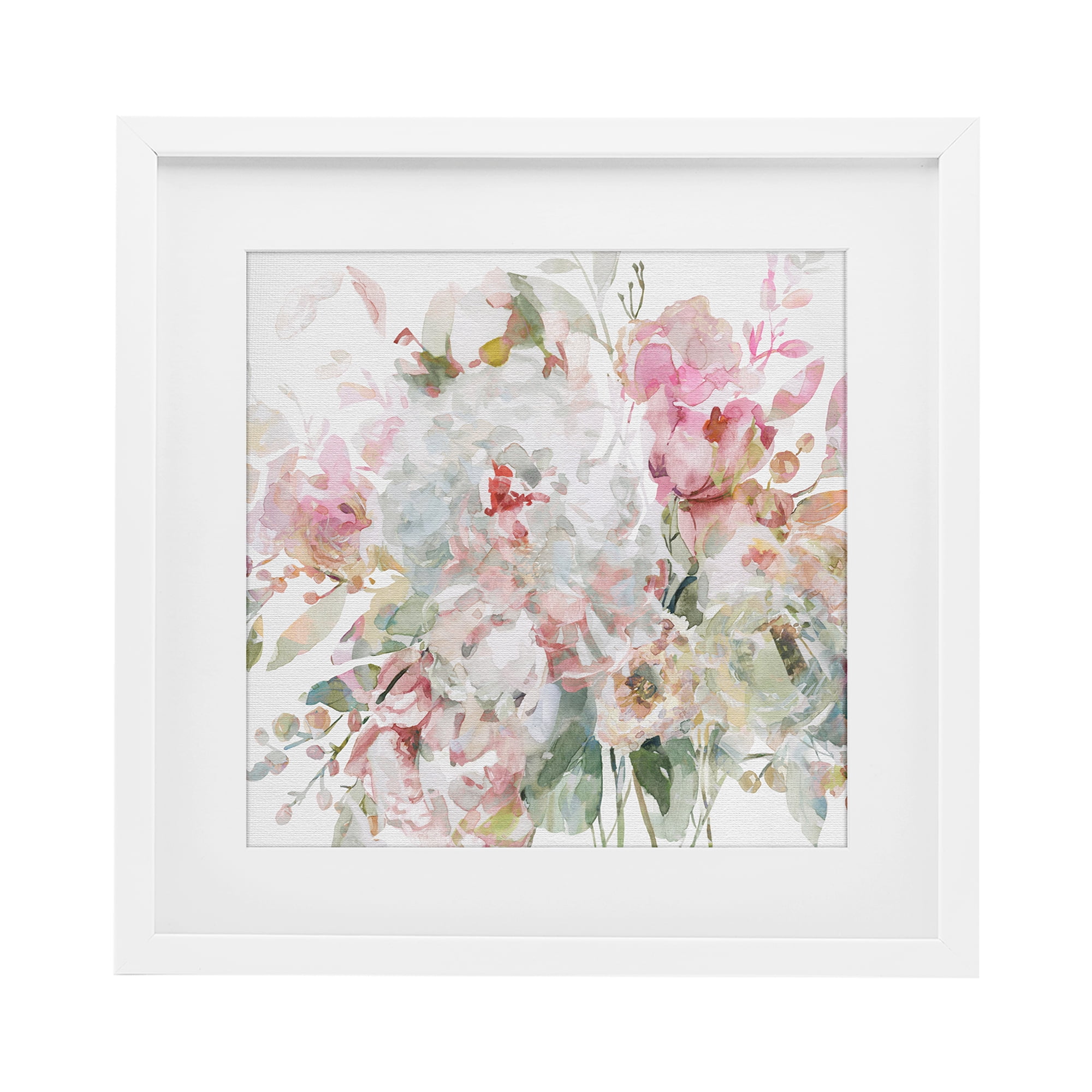 Stupell Industries Romantic Pastel Blossoms White Framed Print Under Glass, design by Carol Robinson