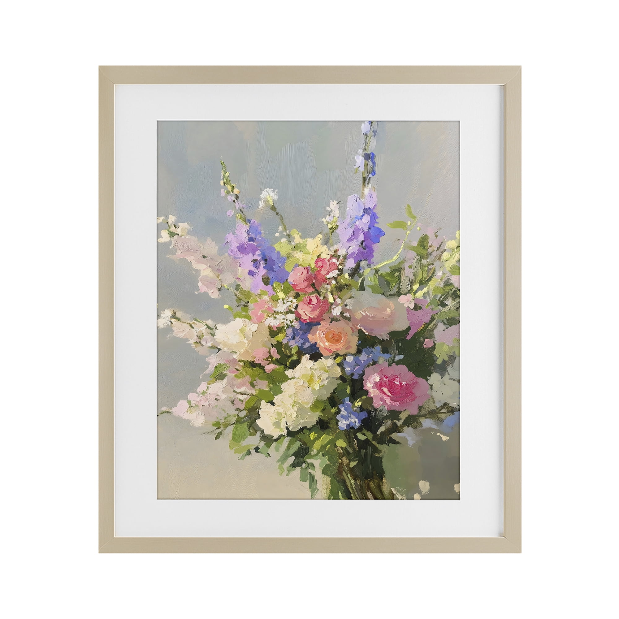 Stupell Industries Romantic Pastel Garden Bouquet Birch Framed Print Under Glass, design by The Prints Vibe