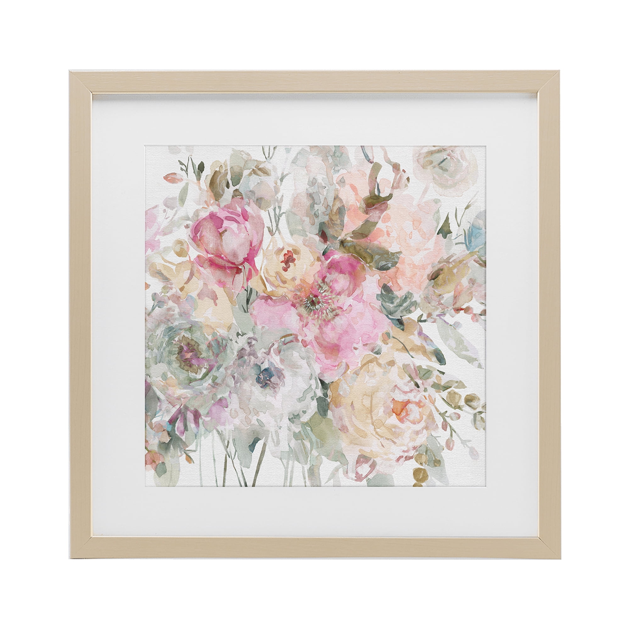 Stupell Industries Romantic Pastel Petals Birch Framed Print Under Glass, design by Carol Robinson