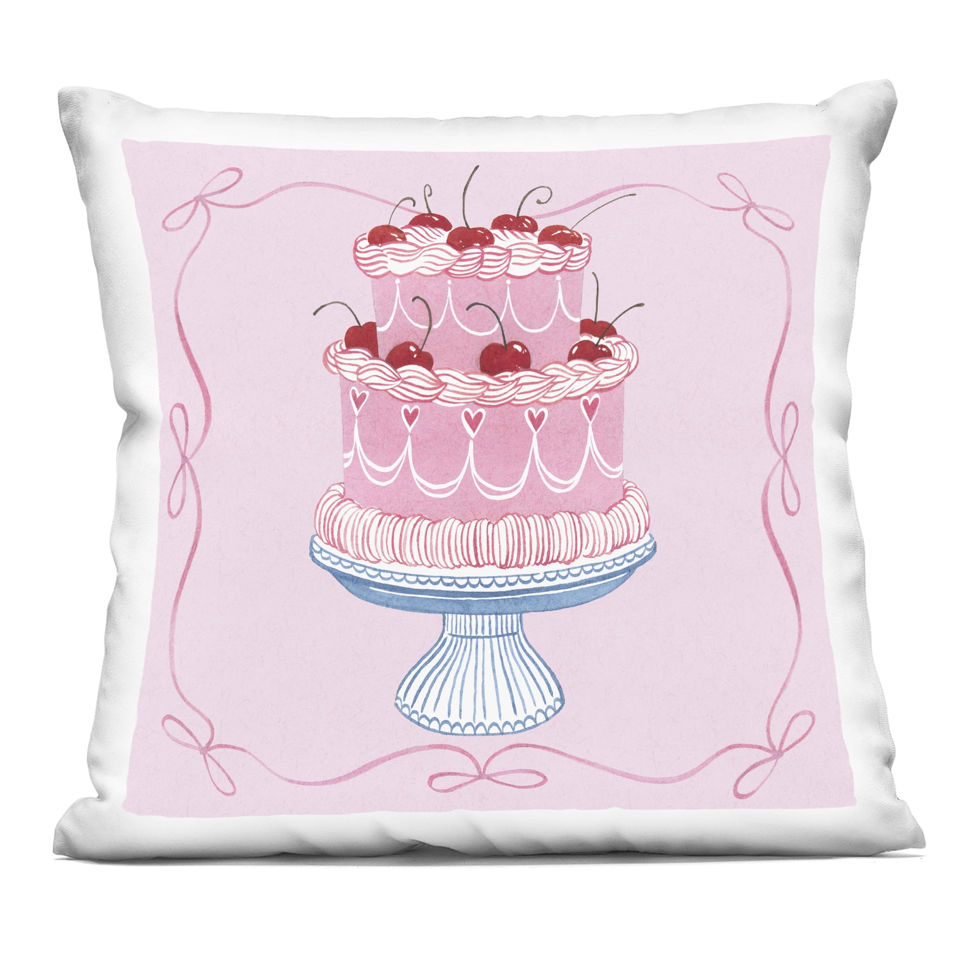 Stupell Industries Romantic Pink Cherry Cake Decorative Printed Throw Pillow, design by Grace Popp