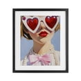 thumbnail image 1 of Stupell Industries Art Deco Romantic Red Heart Glasses Black Framed Print Under Glass, 13 x 16, by The Prints Vibe, 1 of 8