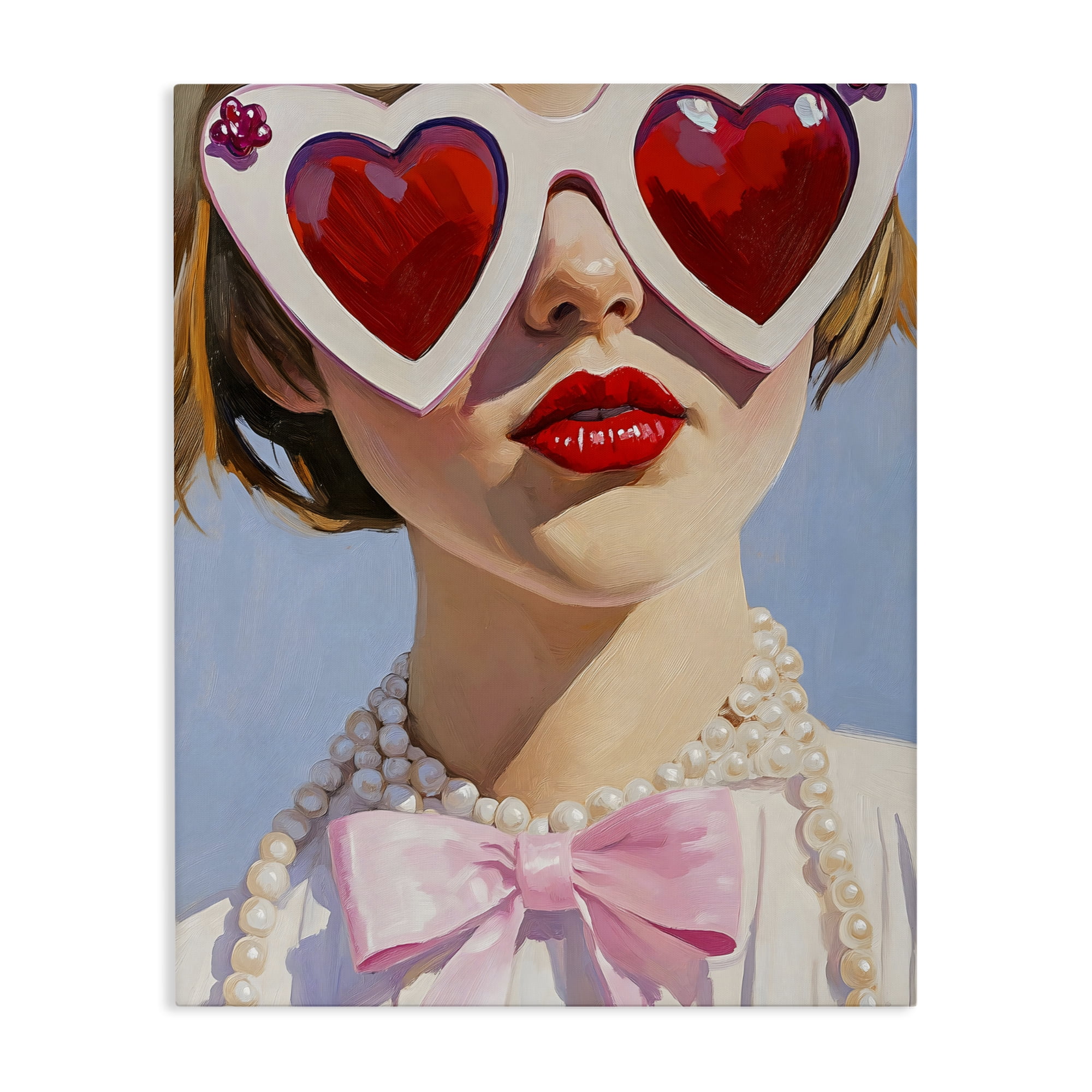Stupell Industries Romantic Red Heart Glasses Canvas Wall Art, design by The Prints Vibe