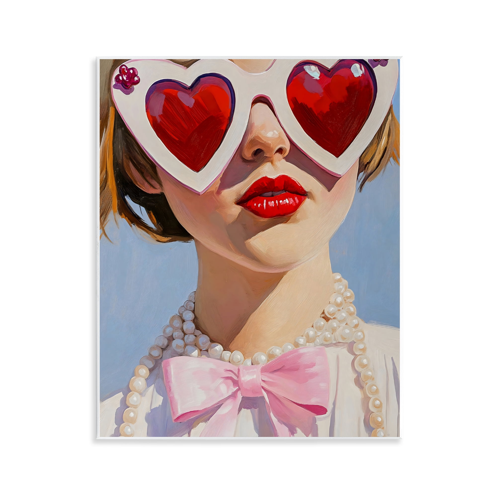 Stupell Industries Romantic Red Heart Glasses Wall Plaque Art, design by The Prints Vibe