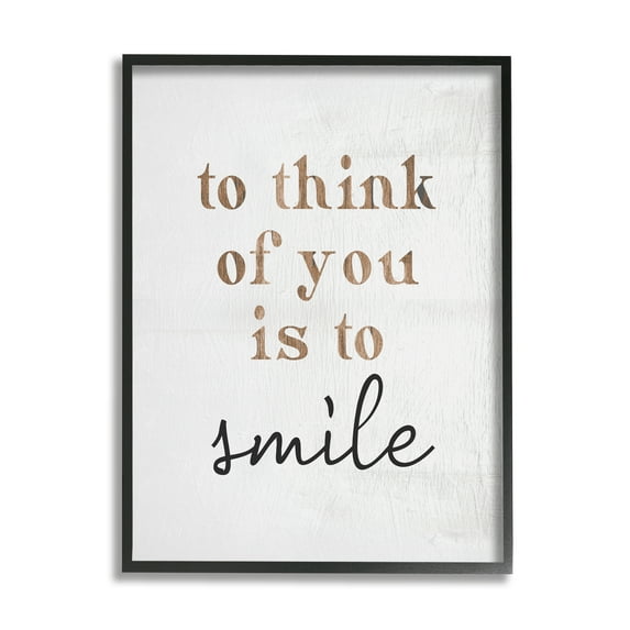 Stupell Industries Romantic Smile Quote Pretty Glam Detail Typography Framed Wall Art, 24 x 30, Design by Lil' Rue