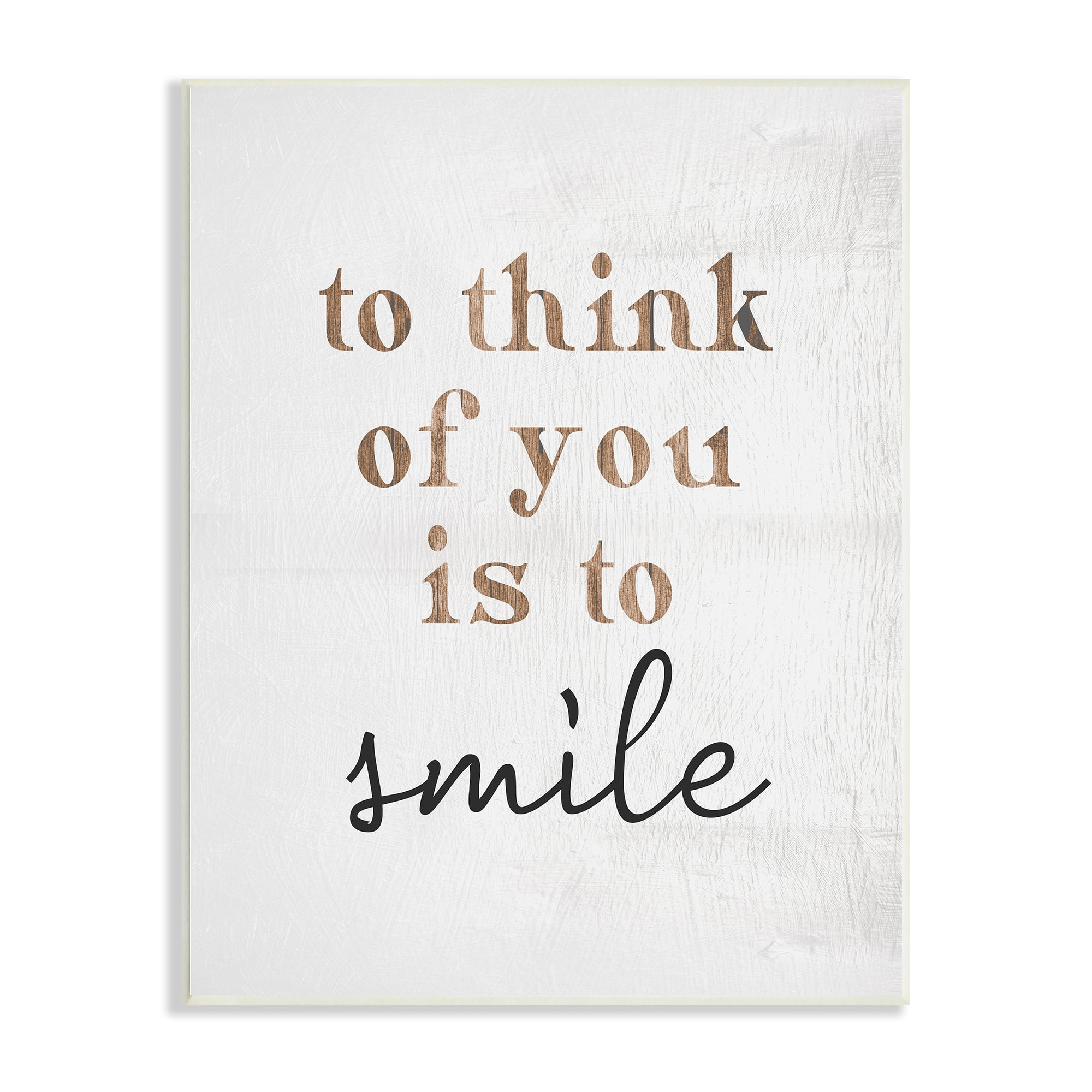 Stupell Industries Romantic Smile Quote Pretty Glam Detail Typography Wood Wall Art, 13 x 19, Design by Lil' Rue