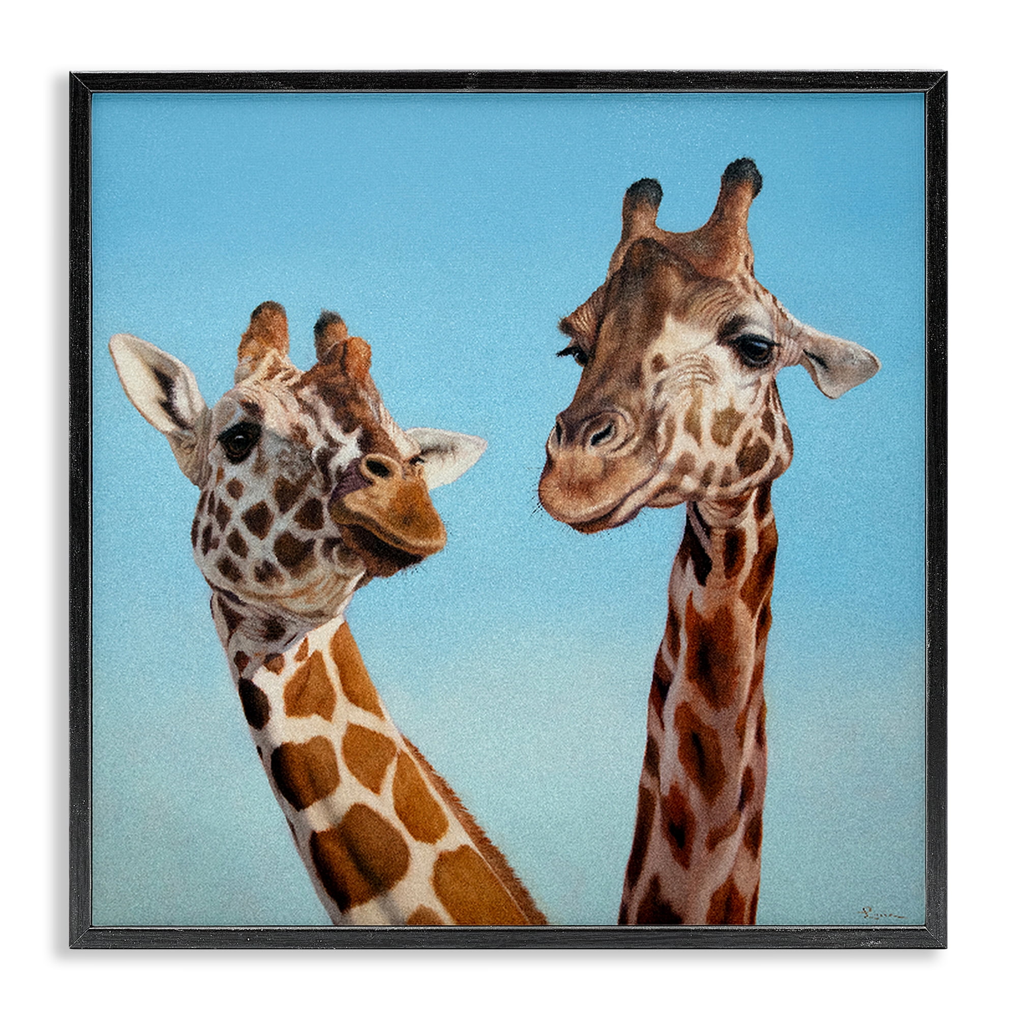 Stupell Industries Romantic Soulmate Giraffes Black Framed Giclee Art, design by Lucia Heffernan