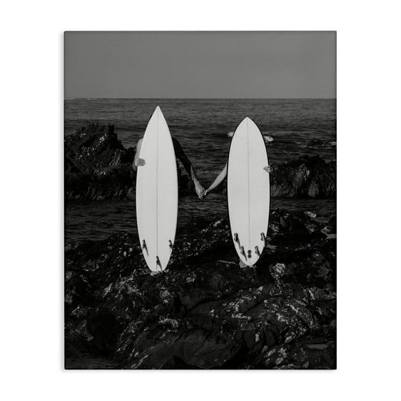 Stupell Industries Romantic Surfer Couple Sports Photography Gallery Wrapped Canvas Art Print Wall Art, 16 x 20