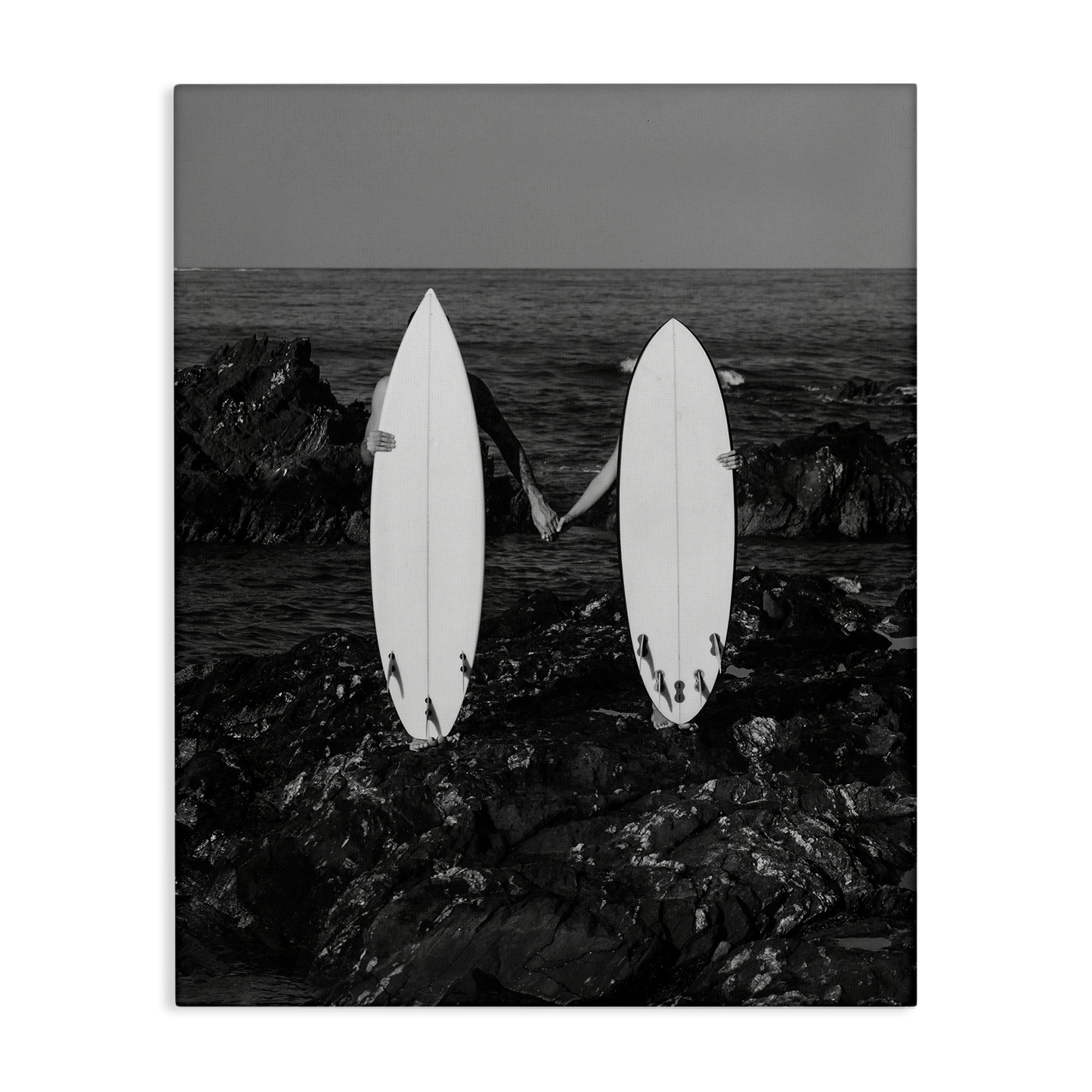 Stupell Industries Romantic Surfer Couple Sports Photography Gallery Wrapped Canvas Art Print Wall Art, 24 x 30