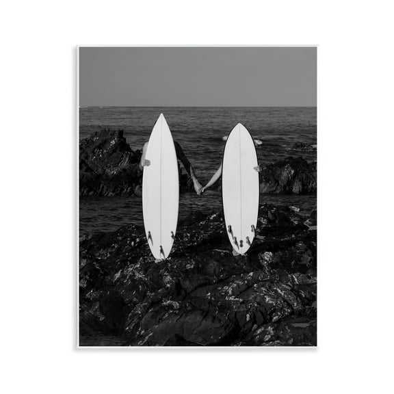 Stupell Industries Romantic Surfer Couple Sports Photography Unframed Art Print Wall Art, 11 x 14