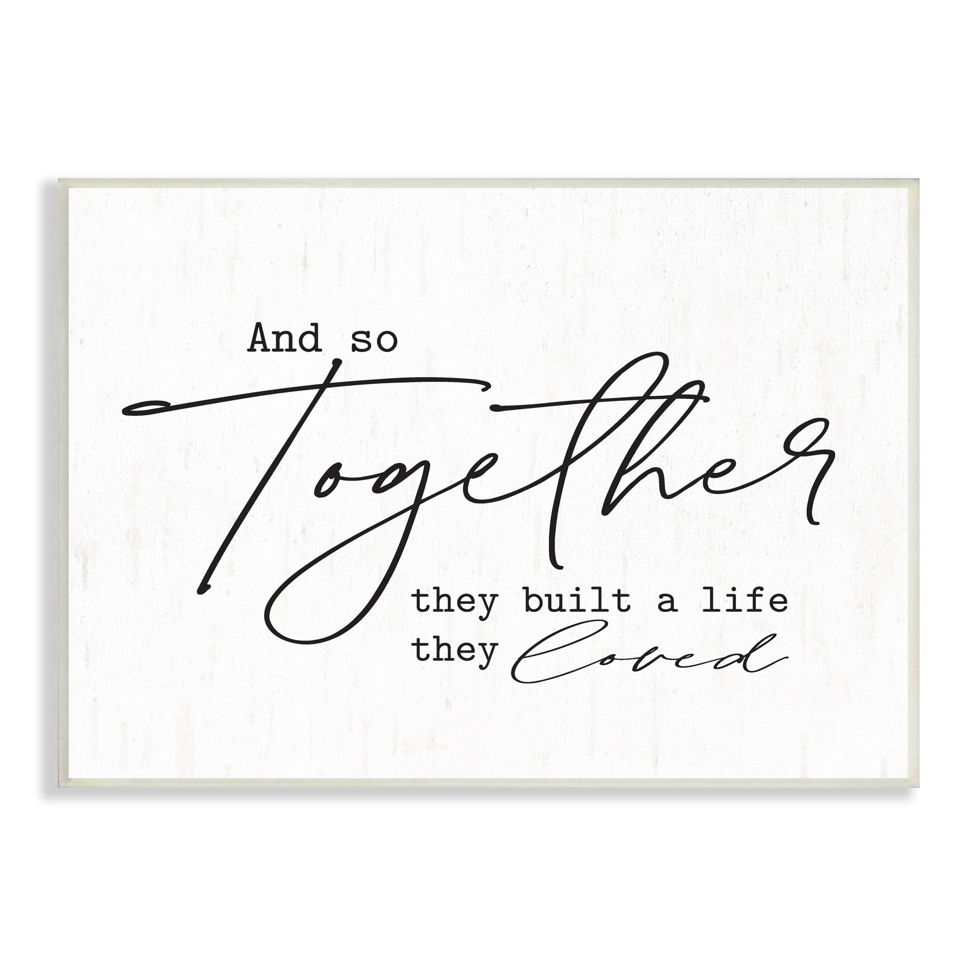 Stupell Industries Romantic Together Quote Casual Birch Pattern Calligraphy Graphic Art Unframed Art Print Wall Art, Design by Lettered and Lined