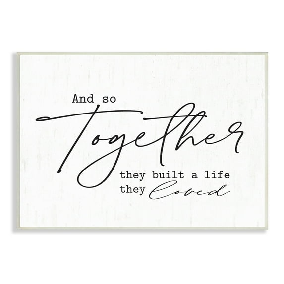 Stupell Industries Romantic Together Quote Casual Birch Pattern Calligraphy Graphic Art Unframed Art Print Wall Art, Design by Lettered and Lined