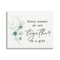 Stupell Industries Romantic Together Typography Phrase Eucalyptus Floral Blossoms Graphic Art Gallery Wrapped Canvas Print Wall Art, Design by Lettered and Lined