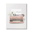 thumbnail image 1 of Stupell Industries Romantic Typewriter Vintage Florals Graphic Art Gallery Wrapped Canvas Print Wall Art, Design by House Fenway, 1 of 7