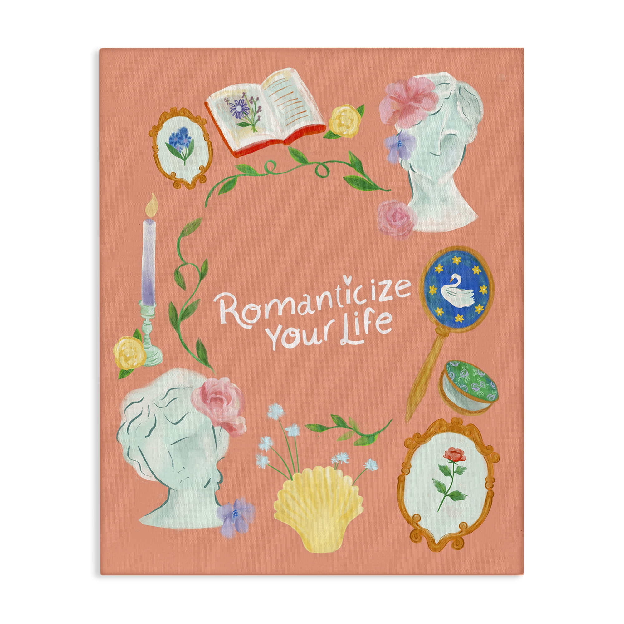 Stupell Industries Romanticize Your Life Entertainment Painting Wrapped Canvas Art Print Wall Art, 16 x 20