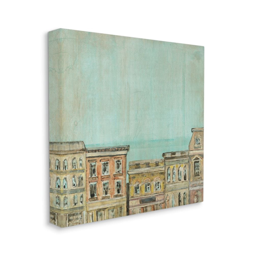Stupell Industries Roof Tops City Sky Drawing Canvas Wall Art by Third and Wall