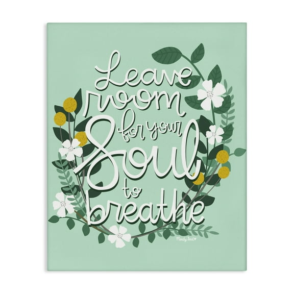 Stupell Industries Room For Soul To Breathe Quotes and Sayings Painting Wrapped Canvas Canvas Art Print Wall Art, 24 x 30